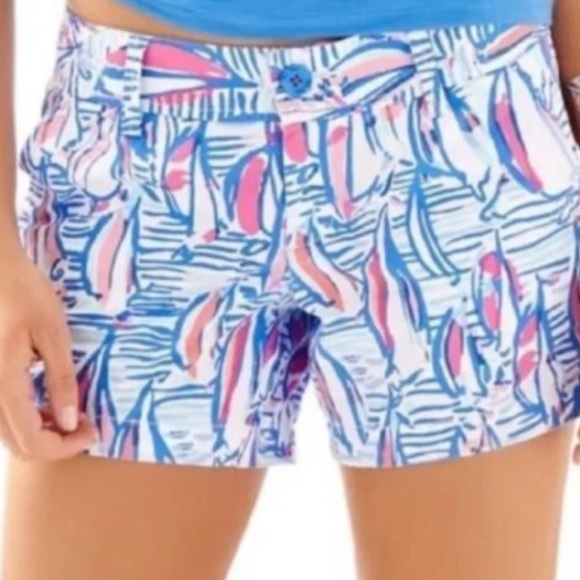 Lilly Pulitzer Pants - Lilly Pulitzer Blue and Pink Patterned Women Shorts